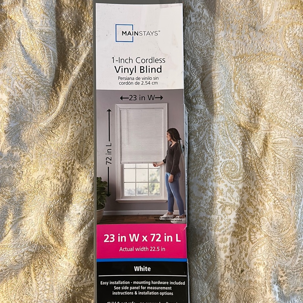 Open box 1 inch cordless vinyl blind